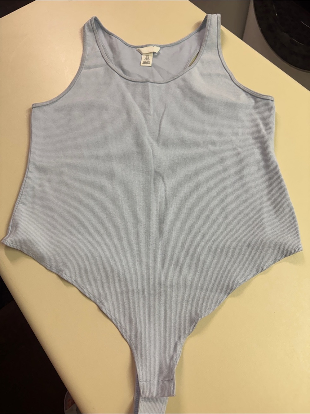 H&M Light Blue Ribbed Tank Bodysuit